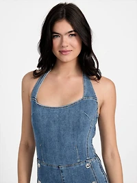 Blair Halter Denim Jumpsuit