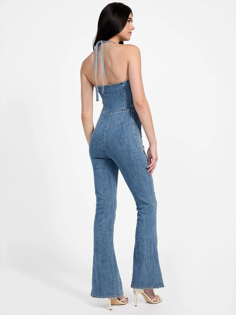 Blair Halter Denim Jumpsuit