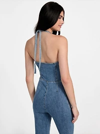 Blair Halter Denim Jumpsuit