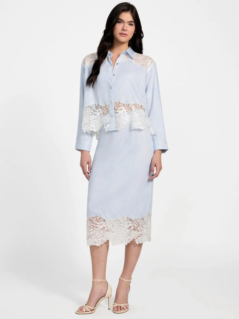 Evie Lace Denim Top