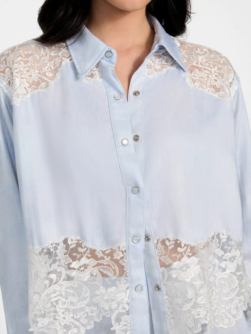 Evie Lace Denim Top