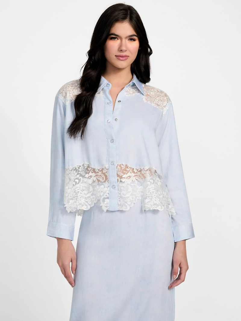 Evie Lace Denim Top