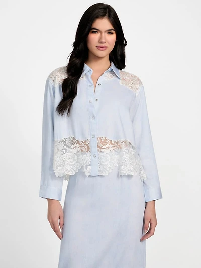 Evie Lace Denim Top