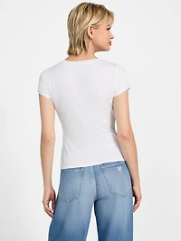 Eco Wavy Cherry Rhinestone Tee