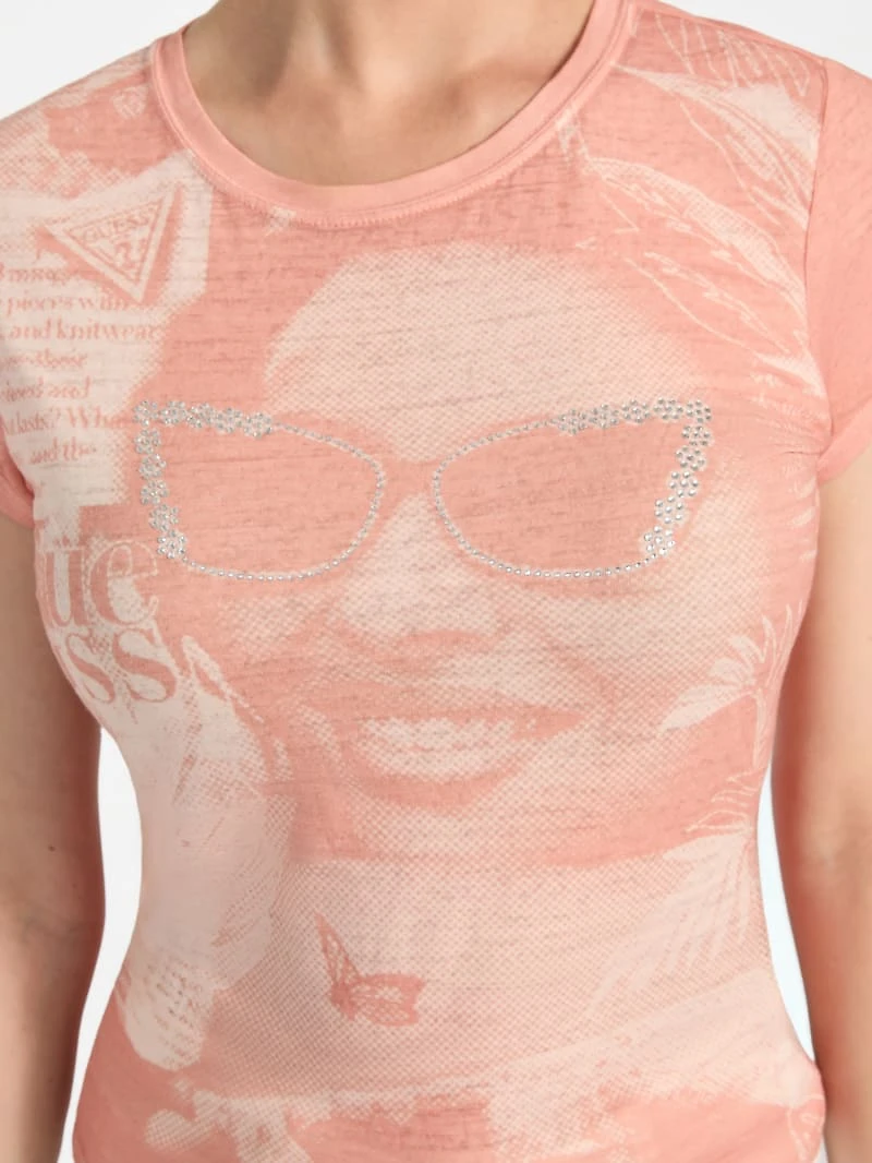 Rhinestone Sunnies Burnout Tee