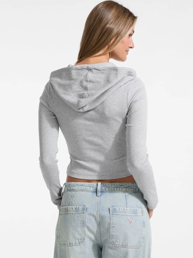 Hooded Embroidered Logo Slim Top