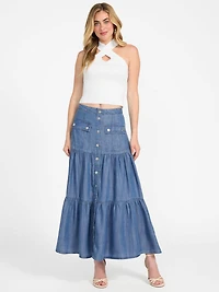 Eco Denim Maxi Skirt