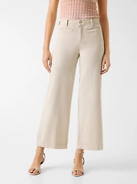 Braided Cropped Wide-Leg Pants