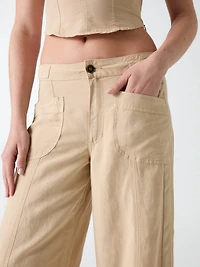 Linen-blend pants