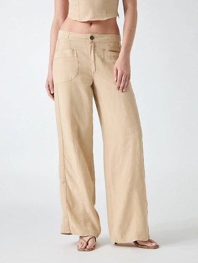 Linen-blend pants