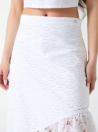 Eyelets midi skirt