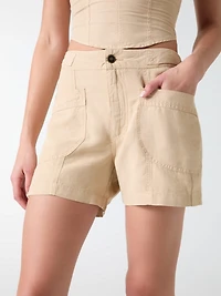 Linen-blend shorts