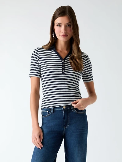 Striped polo t-shirt
