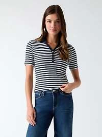 Striped polo t-shirt