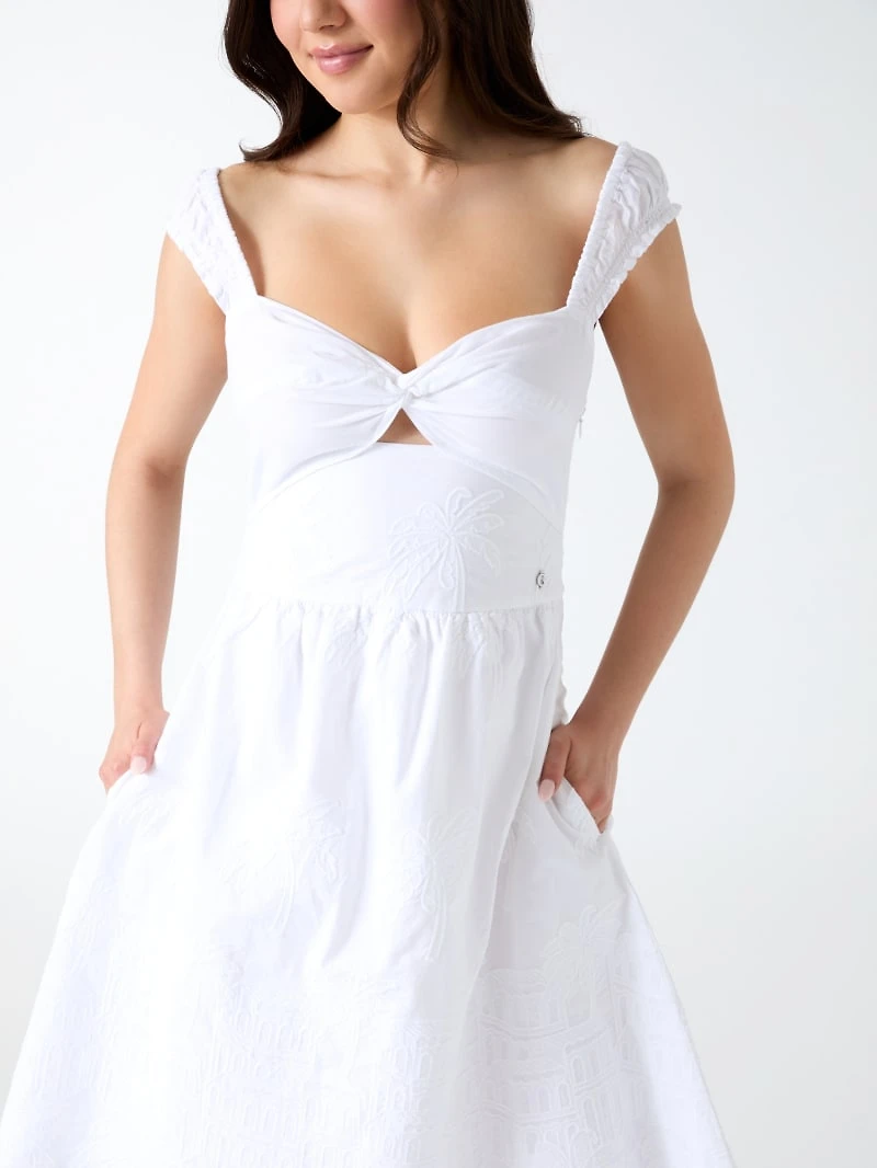 Embroidered mini dress