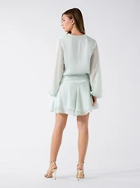 V neck ruffled dress