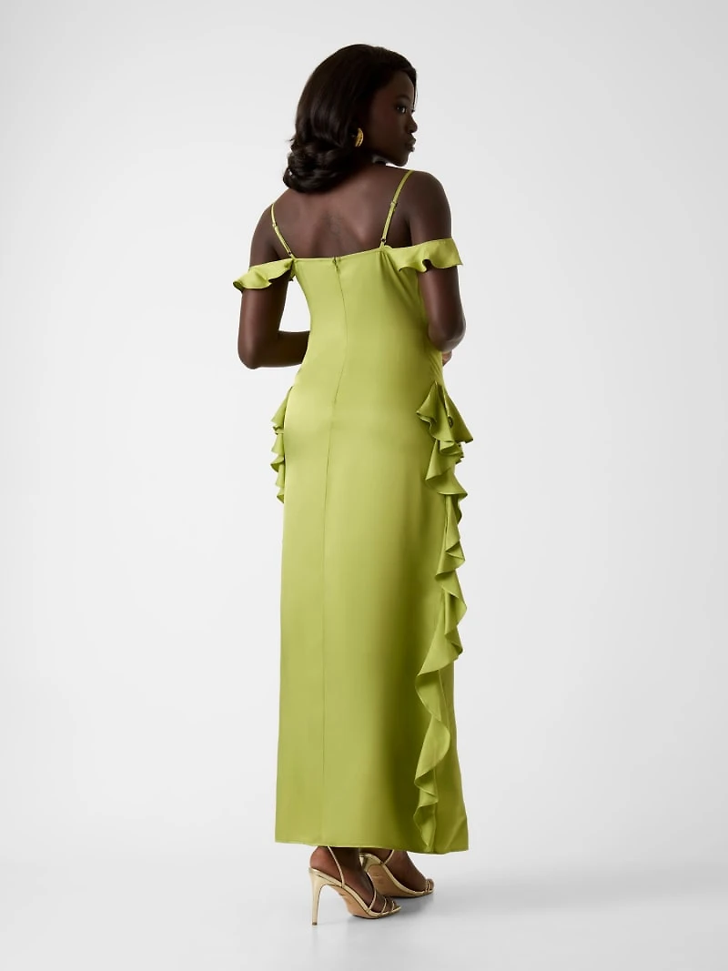 Reiko Ruffled Satin Maxi Dress