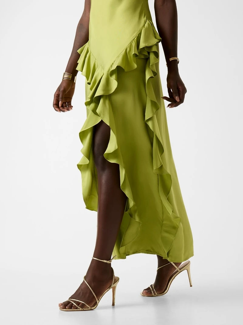 Reiko Ruffled Satin Maxi Dress