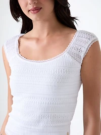 Square neck smocked top