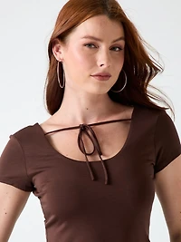 Stretch scoop neck top