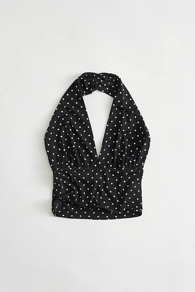 Printed halter-neck top