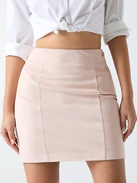 Suede mini skirt