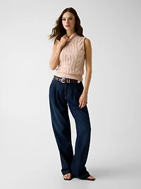 Sleeveless wool-blend sweater