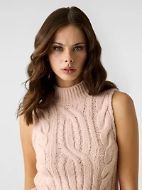 Sleeveless wool-blend sweater