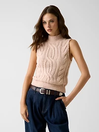 Sleeveless wool-blend sweater