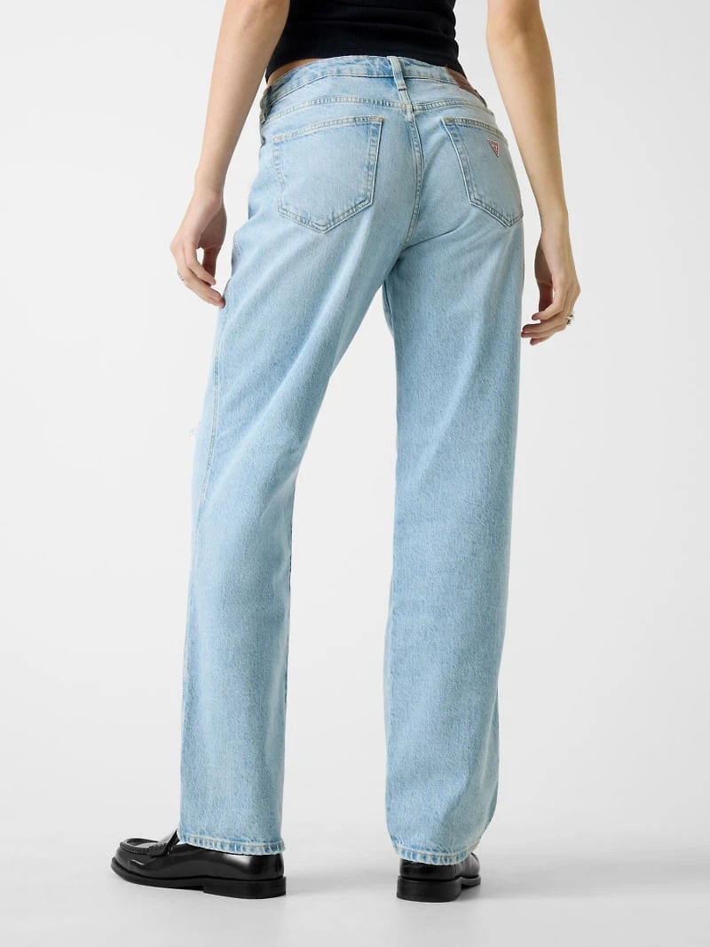 Destroyed Straight-Leg Boyfriend Jeans