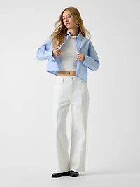 G11 Seamed Crop Wide-Leg Jeans