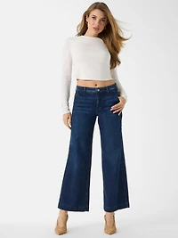 Eco Zoya Cropped Wide-Leg Jeans