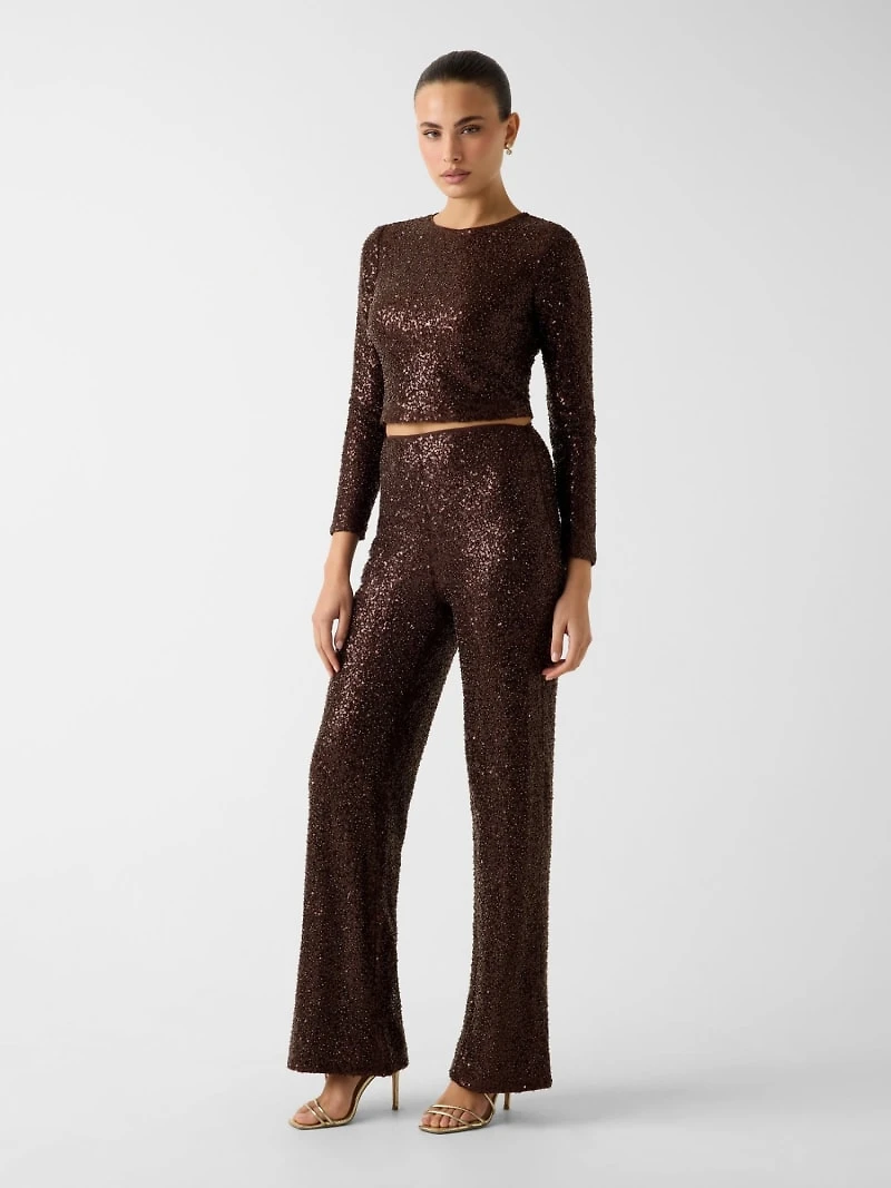 Sequins flare pants