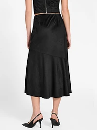 Suede long skirt