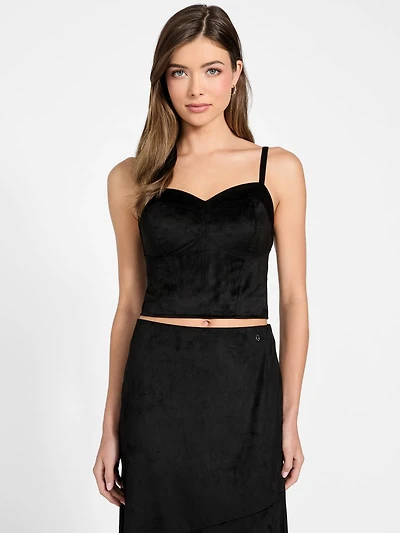 Eco Nunzia Faux-Suede Corset Top