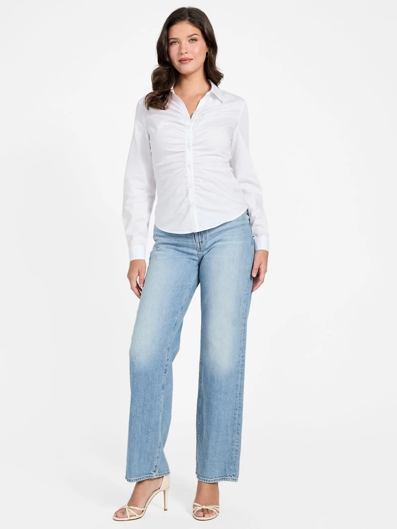 Emily Shirred Poplin Top