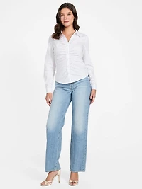 Emily Shirred Poplin Top