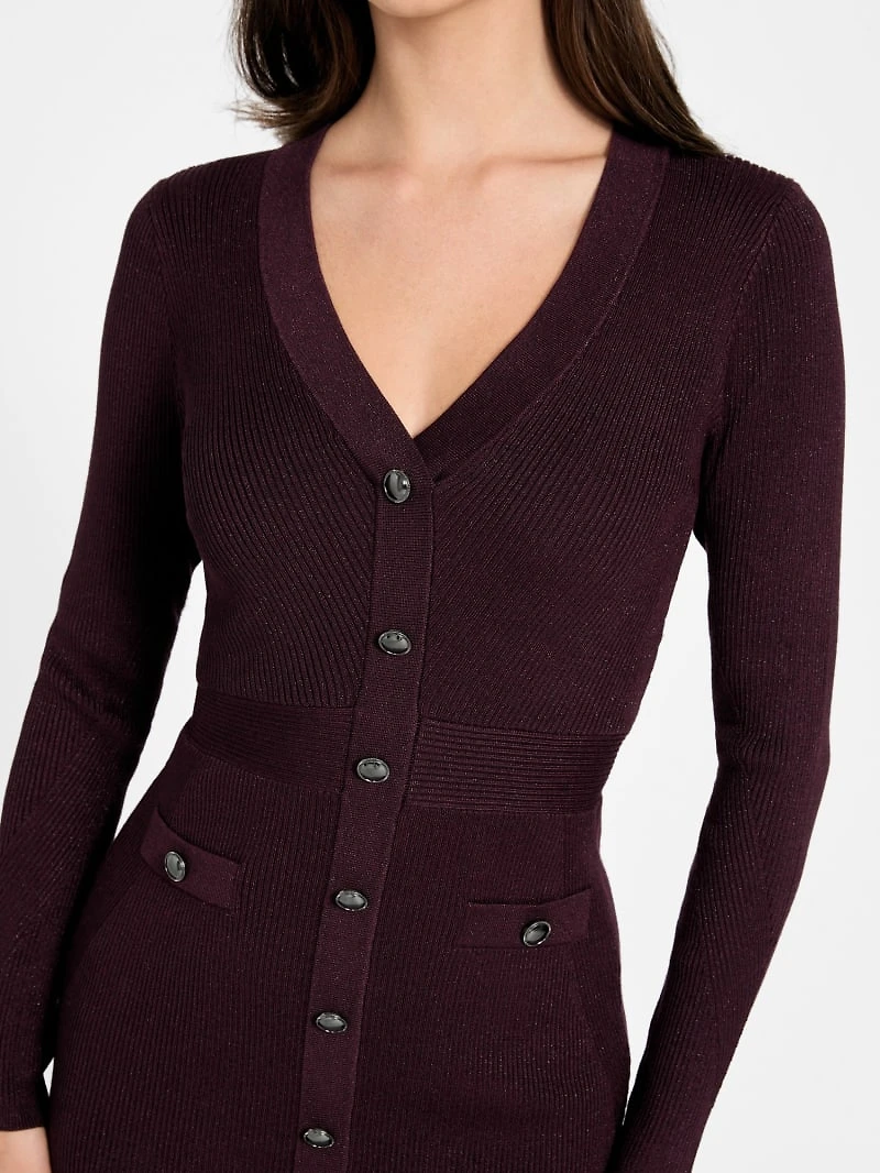 Cammi Metallic Knit Sweater Dress