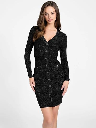 Cammi Metallic Knit Sweater Dress