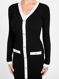 Rib-knit midi dress