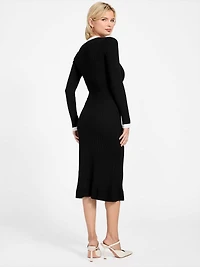 Rib-knit midi dress