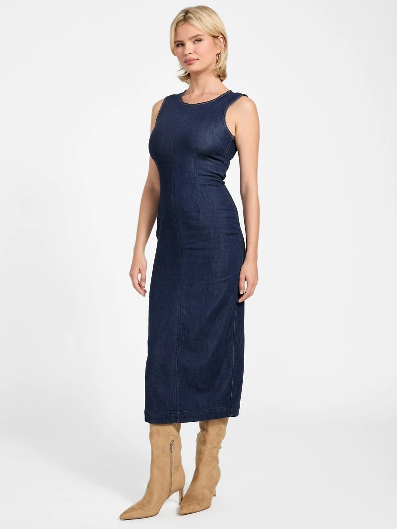 Lyocell blend midi dress