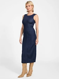 Lyocell blend midi dress