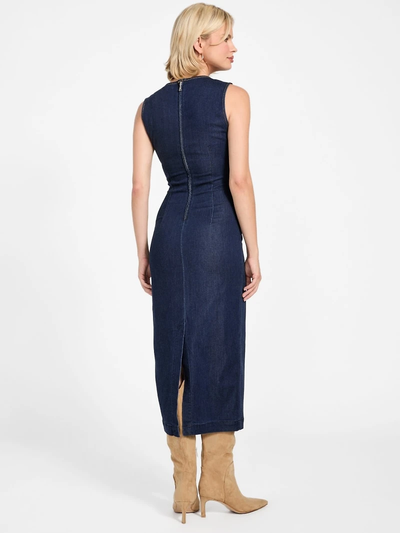 Lyocell blend midi dress