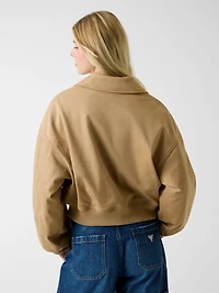 Faux suede bomber jacket