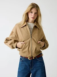 Faux suede bomber jacket