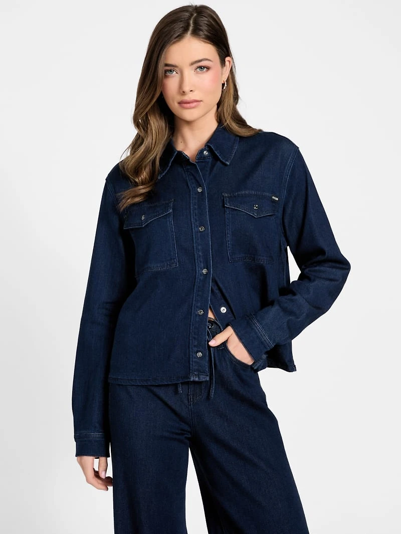 Lyocell blend shacket