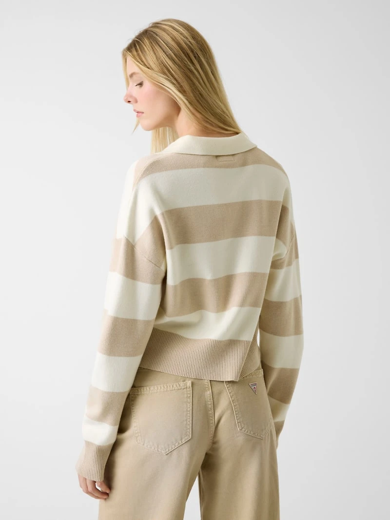 Striped polo sweater