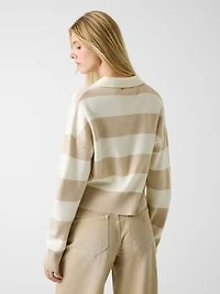 Striped polo sweater