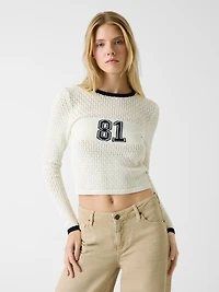 Open knit sweater